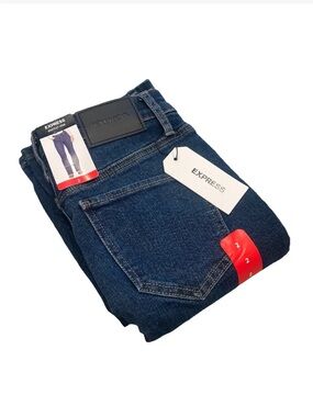 Express Womans Size 2 Bootcut Stretch 24x31 Blue Slim Jeans NWT $98 MSRP